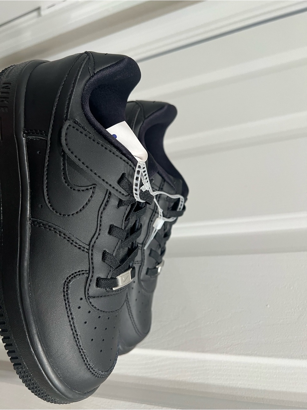 Nike All-Black Low-Top Air Force 1 Leather Sneakers